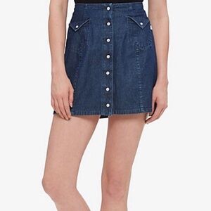 Obey Cotton Blue Aline Mini Skirt
